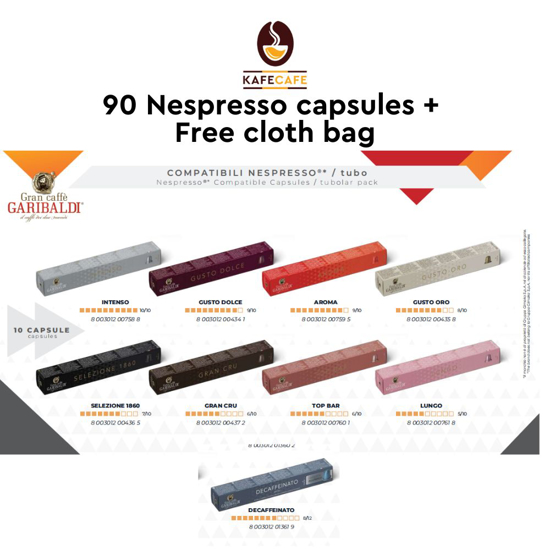 Picture of 90 NESPRESSO CAFFE GARIBALDI COFFEE COLLECTION